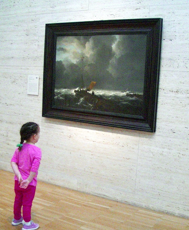Aliyah Viewing Painting From Safe Distance